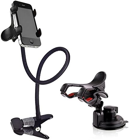 NANKY New Popular Universal Flexible Long Arms Mobile Phone Holder Desktop Bed Lazy Bracket Mobile Stand Support All Mobiles Wide Less Than 90mm for Bedroom, Kitchen, Office, Bathroom Eetc (Black)