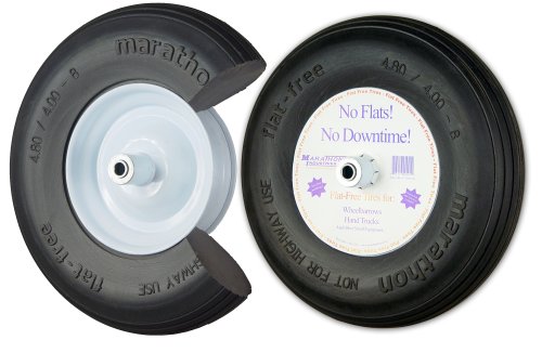 Marathon Industries 00001 4.80/4.00-8-Inch Flat Free Wheelbarrow Tire With Ribbed Tread - 15.5-Inch Marathon Industries 00001 4.80/4.00-8-Inch Flat Free Wheelbarrow Tire With Ribbed Tread - 15.5-Inch