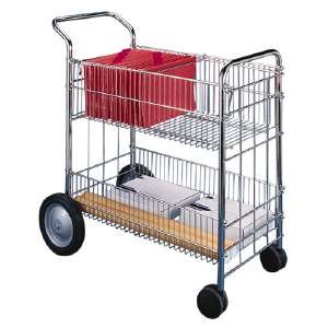 Fellowes 40912 Wire mail cart, 150 folder capacity, 18wx39-1/4hx38-1/2d, chrome plated