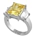 Sterling Silver Rectangular Cut CZ Ring