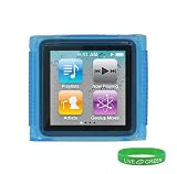 rooCASE TM Blue TPU Crystal Silicone Skin Case with Screen Protector for Apple iPod Nano 6 6th Generation