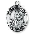 Sterling Silver St Dymphna Medal and 24-inch Chain