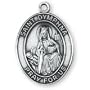 Sterling Silver St Dymphna Medal and 24-inch Chain