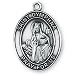 Sterling Silver St Dymphna Medal and 24-inch Chain