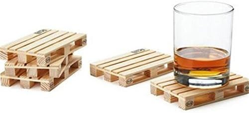 Wood Beverage Pallets Mini Wooden Pallet Coasters Coaster Cup Mug Mat Set of 4 Pcs