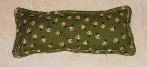 Green Flannel with Tiny Little Trees Microwavable Eye Pillow Corn Bag Reusable Hot Therapy Cold Therapy Cotton Sinus Headache Eco Friendly Gift