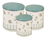 Pfaltzgraff Naturewood Enamel on Steel Storage Jar Set with Wooden Lids