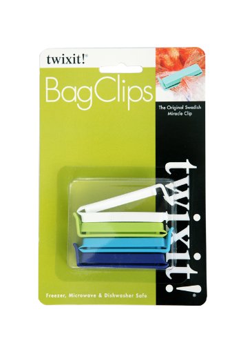 Linden Sweden Twixit Bag Clips, Small, Blue, Set of 4 Picture