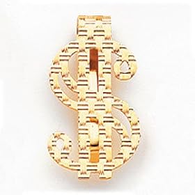 14kt Gold Fancy Dollar Sign Money Clip