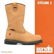 SCRUFFS CYCLONE SAFETY STEEL TOECAP RIGGER BOOTS TAN 9
