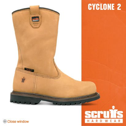 SCRUFFS CYCLONE SAFETY STEEL TOECAP RIGGER BOOTS TAN 9
