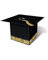 Grad Cap Card Box (black) Party Accessory  (1 count) (1/Pkg)