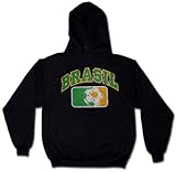 Brasil Soccer Hoodie, Brazil Futbol Sweatshirt, Brasilian International Soccer Sweatshirts , Medium, Lt Gray