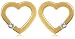 9ct Yellow Gold Diamond Open Heart Stud Earrings