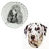 Full Color Dalmatian Shaped Plate, Porcelain by Rosalinde (8' diameter)