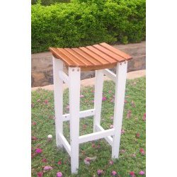 30 Backless Wooden Bar Stool in White Oak (White Oak) (30H x 16W x 14D) by Stacks and Stacks