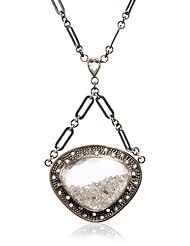 Moritz Glik "Kaleidoscope" 18K Gold and Oxidized Silver Floating Diamond Necklace