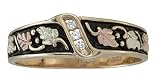 Black Hills Gold Men's 10K Antiqued Diamond Wedding Band