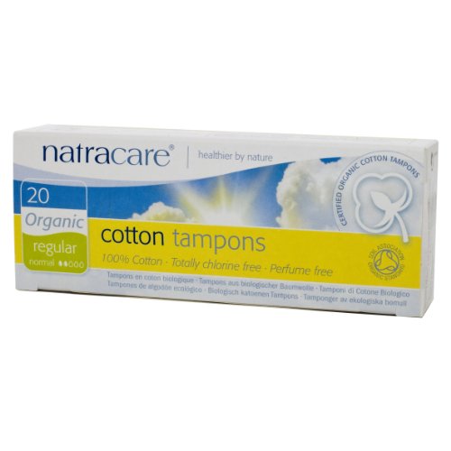 Natracare Organic All Cotton Tampons - Non-Applicator - Regular - 20 Count Boxes (Pack of 12)