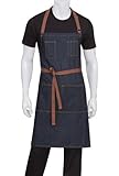 Chef Works AB035-IBL-0 Memphis Bib Apron, Indigo Blue