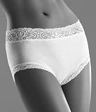 Hanro Women's Cotton Lace Fine Rib Full Brief