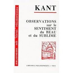 Observations sur le sentiment du beau et du sublime