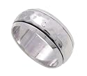 Sterling Silver Hammered Spinner Ring