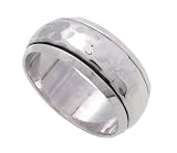 Sterling Silver Hammered Spinner Ring