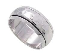 Sterling Silver Hammered Spinner Ring