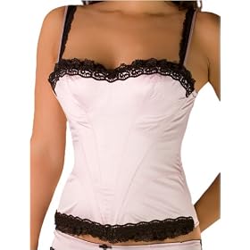 Felina Women's Tricia Satin Bustier With Lace Trim