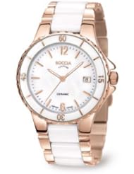 3215-03 Ladies Boccia Titanium Watch, White Ceramic & Rose Gold