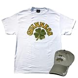 GUINNESS MATCHING CAP/ TEE COMBO SET -- TAN SHAMROCK CAP & WHITE SHAMROCK TEE
