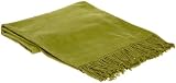 Pinzon Rayon Derived from Bamboo Velvet Throw, Palm Green