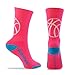 Athletic Half Cushioned Crew Socks | Basketball Silhouette Design | Pink/Blue