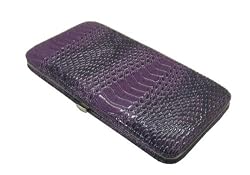 PURPLE SNAKE SKIN HARD CASE FLAT WALLET CLUTCH BY DESIGNSK