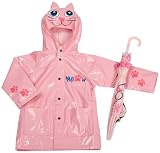 Western Chief Toddler Pink Kitty JacketUmbrella Set