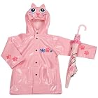 Western Chief Toddler Pink Kitty Jacket/Umbrella Set