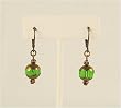 Earrings - E195 - Copper & Glass Beads (10 mm) ~ Emerald