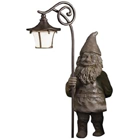 Kichler Lighting 15440AGZ Cotswold Garden Gnome 12-Volt Path and Spread Light, Aged Bronze with Weathered White Glass and Resin Figure