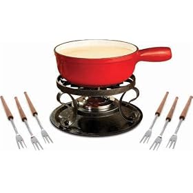 Swissmar 9-pc. Lugano Cheese Fondue Set - Red by Swissmar