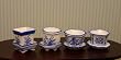Dollhouse Miniature Porcelain Blue and White Flower Pots Set