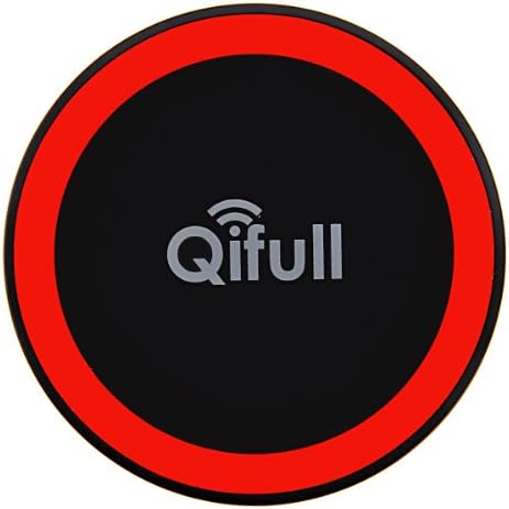 Qifull QT20 Qi Wireless Charger Pad for Google Nexus 5 /4 /7 Nokia Lumia 920 /820 HTC 8X /Droid DNA (Charge Pad, Black +Red)