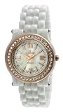 Peugeot Women's PS4905WRG Swiss Ceramic White Rose Gold Crystal Bezel Watch