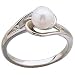 Platinum Fashion White Cultured Pearl Ring
