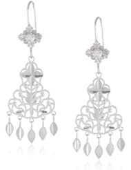 14k White Gold Chandelier Ladies Earrings