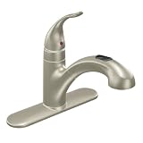 MOEN 67315SL Integra Single-Handle Kitchen Faucet with Pullout Spout, Stainless