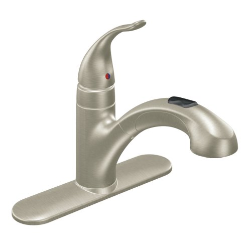 MOEN 67315SL Integra Single-Handle Kitchen Faucet with Pullout Spout, Stainless