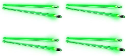 Trophy Firestix Light-Up Drumsticks w/ Batteries, Screamin' Green, FX12GN 4 Pack