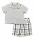 Kenneth Cole Toddler Boys Cloud Gate Polo & White Plaid 2Pc Short Set (4T)