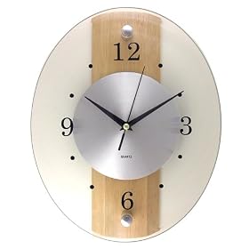 Timekeeper Products LLC 10-By-13-Inch Oval Glass and Wood Wall Clock